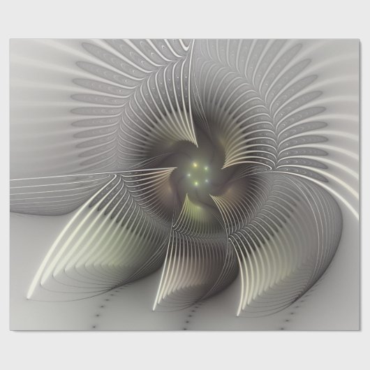 Moderne Abstracte 3D Vorm Fractal Art Cadeaupapier (Vlak)
