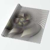 Moderne Abstracte 3D Vorm Fractal Art Cadeaupapier (Uitgerold)