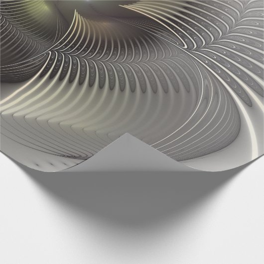 Moderne Abstracte 3D Vorm Fractal Art Cadeaupapier (Hoek)