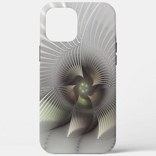 Moderne Abstracte 3D Vorm Fractal Art Case-Mate iPhone Case (Achterkant)