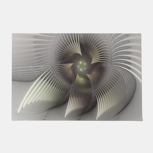 Moderne Abstracte 3D Vorm Fractal Art Deurmat (Voorkant)