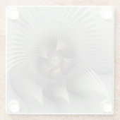 Moderne Abstracte 3D Vorm Fractal Art Glazen Onderzetter (Achterkant)