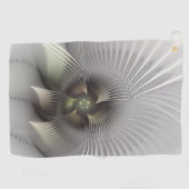 Moderne Abstracte 3D Vorm Fractal Art Golfhanddoek (Horizontaal)