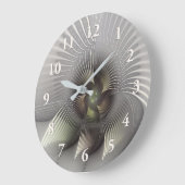 Moderne Abstracte 3D Vorm Fractal Art Grote Klok (Hoek)