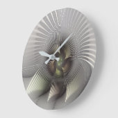 Moderne Abstracte 3D Vorm Fractal Art Grote Klok (Hoek)