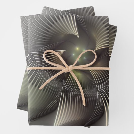 Moderne Abstracte 3D Vorm Fractal Art Inpakpapier Vel (In situ)