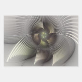 Moderne Abstracte 3D Vorm Fractal Art Inpakpapier Vel (Voorkant)