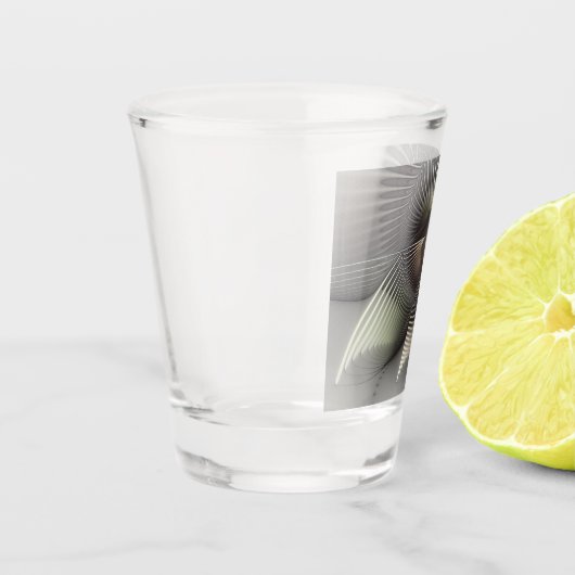 Moderne Abstracte 3D Vorm Fractal Art Shot Glas (Links)