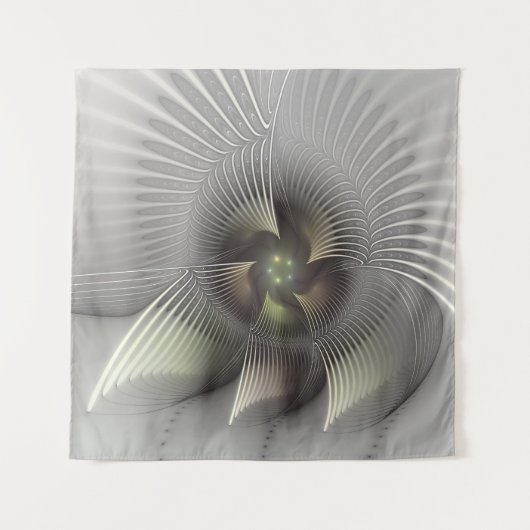 Moderne Abstracte 3D Vorm Fractal Art Wandkleed (Voorkant)