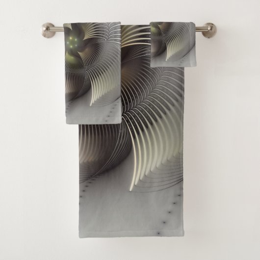 Moderne Abstracte 3D Vorm Fractale Kunst Bad Handdoek (Insitu)