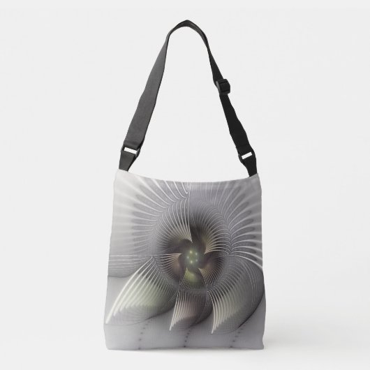 Moderne Abstracte 3D Vorm Fractale Kunst Crossbody Tas (Voorkant)