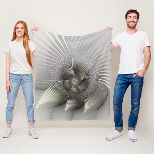 Moderne Abstracte 3D Vorm Fractale Kunst Fleece Deken (In situ)
