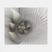 Moderne Abstracte 3D Vorm Fractale Kunst Fleece Deken (Voorkant (Horizontaal))