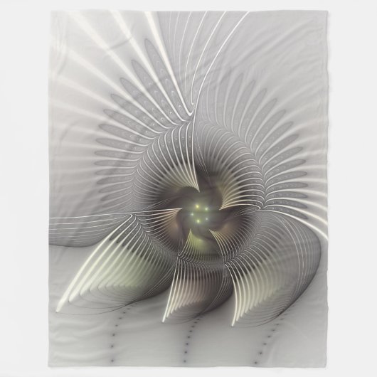 Moderne Abstracte 3D Vorm Fractale Kunst Fleece Deken (Voorkant)
