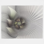 Moderne Abstracte 3D Vorm Fractale Kunst Fleece Deken (Voorkant (Horizontaal))