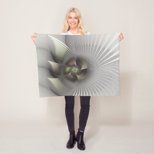Moderne Abstracte 3D Vorm Fractale Kunst Fleece Deken (In situ)