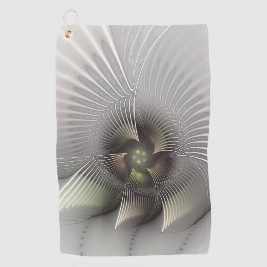 Moderne Abstracte 3D Vorm Fractale Kunst Golfhanddoek (Voorkant)