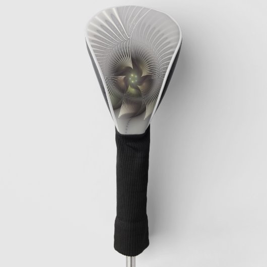 Moderne Abstracte 3D Vorm Fractale Kunst Golfheadcover (Voorkant)