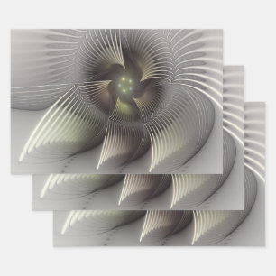 Moderne Abstracte 3D Vorm Fractale Kunst Inpakpapier Vel