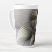 Moderne Abstracte 3D Vorm Fractale Kunst Latte Mok (Linkerhoek)