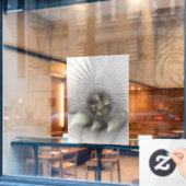 Moderne Abstracte 3D Vorm Fractale Kunst Raamsticker (Cafe Raam)