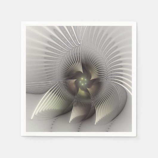 Moderne Abstracte 3D Vorm Fractale Kunst Servet (Voorkant)