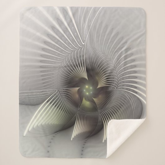 Moderne Abstracte 3D Vorm Fractale Kunst Sherpa Deken (Voorkant)