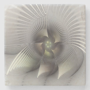 Moderne Abstracte 3D Vorm Fractale Kunst Stenen Onderzetter