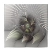 Moderne Abstracte 3D Vorm Fractale Kunst Tegeltje (Voorkant)