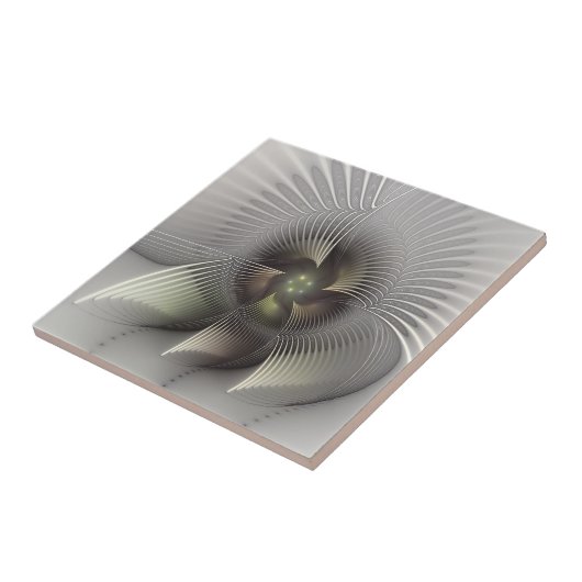 Moderne Abstracte 3D Vorm Fractale Kunst Tegeltje (Zijkant)