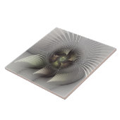 Moderne Abstracte 3D Vorm Fractale Kunst Tegeltje (Zijkant)