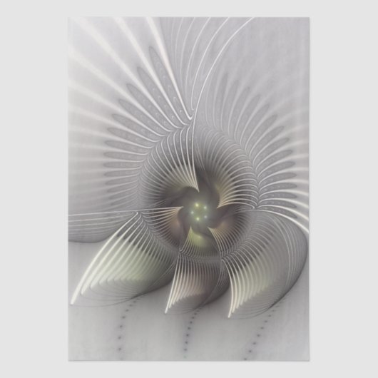Moderne Abstracte 3D Vorm Fractale Kunst Tissuepapier (Voorkant)