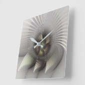 Moderne Abstracte 3D Vorm Fractale Kunst Vierkante Klok (Hoek)