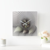 Moderne Abstracte 3D Vorm Fractale Kunst Vierkante Klok (Huis)