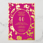 Moderne Abstracte 40e verjaardag Sjabloon Roze Uni (Voorkant)