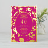 Moderne Abstracte 40e verjaardag Sjabloon Roze Uni (Staand Voorkant)