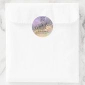 Moderne abstracte aangepaste logo bedankt klasse ronde sticker (Tas)