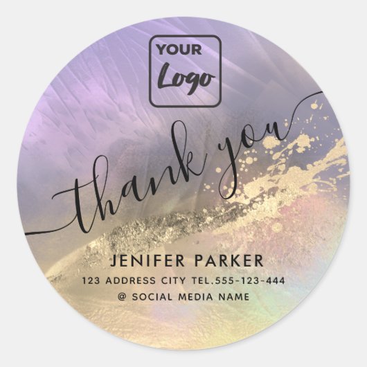 Moderne abstracte aangepaste logo dank je wel klas ronde sticker (Voorkant)