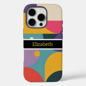 Moderne Abstracte aangepaste naam geometrisch Case-Mate iPhone Case (Achterkant)