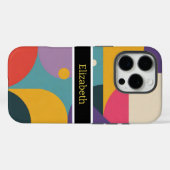 Moderne Abstracte aangepaste naam geometrisch Case-Mate iPhone Case (Achterkant (horizontaal))