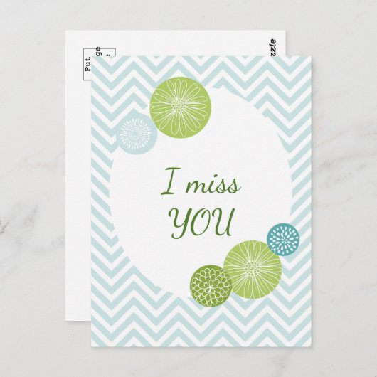 Moderne, Abstracte aangepaste tekst voor Blauwe Fl Briefkaart (Voorkant / Achterkant)