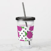 Moderne Abstracte aardbeien Patroon Acryl Drinkbeker (Links)