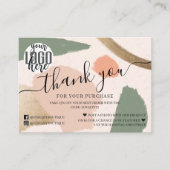 Moderne Abstracte Aarde Tones Gold Bedankt Visitekaartje (Voorkant)