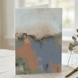 Moderne Abstracte Aardetinten Kwaststreek Kunst Kaart