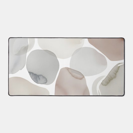 Moderne Abstracte Aardetone Waterverf Stenen Bureaumat (Voorkant)