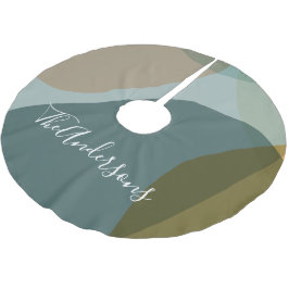 Moderne Abstracte aardse groene taupe gepersonalis Kerstboom Rok