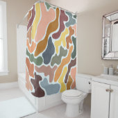 Moderne abstracte, aardse tinten illustratie. douchegordijn (In situ)