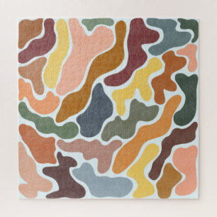 Moderne abstracte, aardse tinten illustratie. legpuzzel