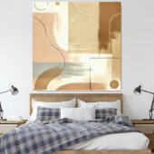 Moderne Abstracte aardse tonen Canvas Afdruk (Insitu (Slaapkamer))