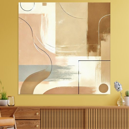 Moderne Abstracte aardse tonen Canvas Afdruk (Insitu (Woonkamer))